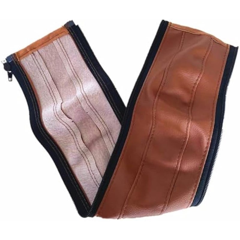 Removable Zipper PU Leather Bumper Handlebar Sleeve for Baby Stroller Dust-Proof Cover Armrest Bumper Protect Case Specifical for Babyzen yoyo (Brown) - Image 2